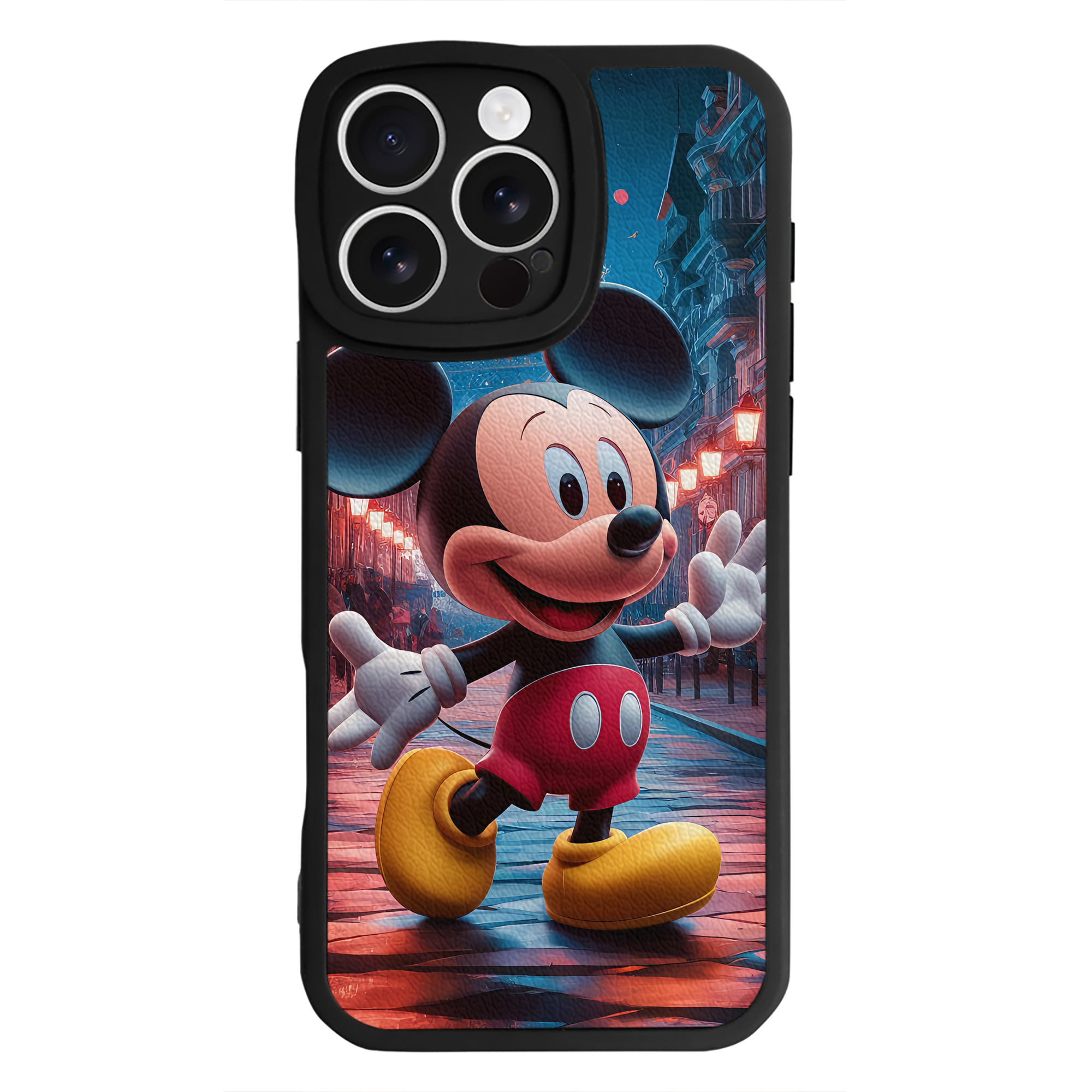 （画像用） ミッキーマウス Mickey Mouse 【iPhone 16シリーズ対応】シリコンスマホケース（レザー調） 材質：シリコン